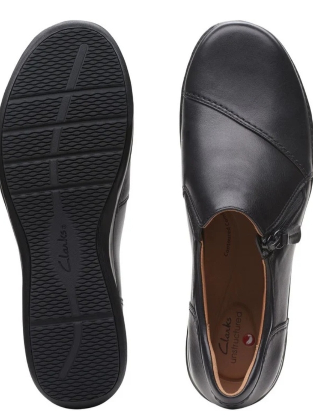 Clarks Men’s Black Leather Slip-On Shoe